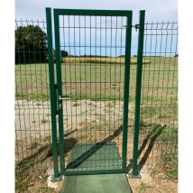 Europe Clôture - Portillon H 1.53m/l 1.00m Couleur Vert Avec 2 Poteaux Platines + Poignée + Clés + Serrure