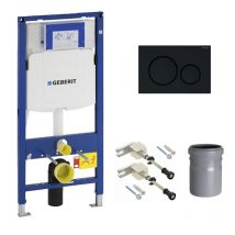 Pack bati-support Geberit Duofix UP320 + Plaque de commande Sigma20 noire (-H)