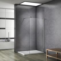 Aica Sanitaire - Aica Paroi De Douche 120x200cm En 10mm Verre Anticalcaire Paroi De Fixation Avec Barre De Fixation La Pince 140cm