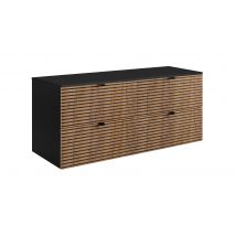 Furnidea - Meuble Sous Vasque À Suspendre Avec Le Plan Aura Loft 120 Cm Noir Et Chêne