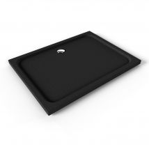 Saniverre - Shimmer Stone Receveur De Douche 90 X 120 Cm Acrylique Noir Effet Pierre + Bonde Et Siphon Inclus - Salle De Bain