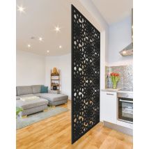 Ad Lyon - Cloison De Séparation Bois Type Claustra Décorative Moucharabieh Mdf Noir H.180 X L.100 X P.1.9 Cm