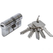Abus - Cylindre D6 Ps 30x30 Nickelé Avec Protection Par Pré-casse 5 Clés Réversibles Et Code Card