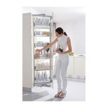 Vibo - Armoire coulissante et pivotante 6 corbeilles - Décor corbeille : Chromé - Pour caisson de largeur : 300 mm - Version :
