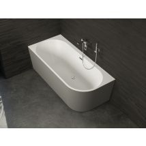 Spalina - Baignoire semi-îlot Murale CAPRI 180 Gauche Grise L. 180 x l. 81 cm