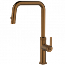 Essebagno - Molette Mitigeur Évier À Douchette Extractible Cuivre Brossé