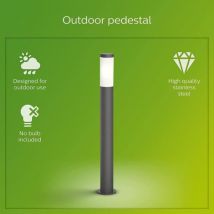 Lampadaire D'extérieur Philips Utrecht - Anthracite - 20w - Résistant Aux Intempéries