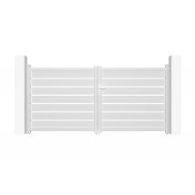Casanoov - Portail battant 3m VOGEL H.140cm blanc aluminium