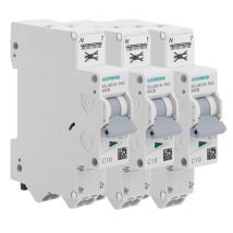 Siemens-lot De 3 Disjoncteurs Auto P+n 10a