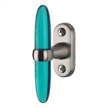 Ouvre & Deco - Poignée De Fenêtre Crémone Arc-en-ciel, Acier Nickel Mat Et Acrylique Vert