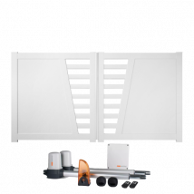 Gefradis - Portail Battant Électrique Pvc Blanc H160 X L400 Cambrai