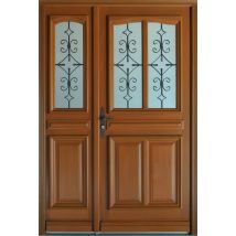 Gd Menuiseries - porte D'entrée Bois Tiercee Vauban H215 X L140 P, Droit Côtes Tableau