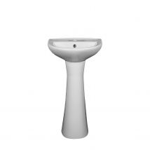 Lavabo Avec Colonne En Céramique 50 X 40 Cm Blanc Bizy - Lpp