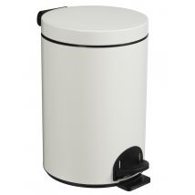 Rossignol - Poubelle A Pedale Metal Epoxy3 L - Blanc - Diam 170 X H 260 Mm