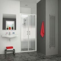 Roth - Porte De Douche 2 Battant Equi Argent Poli Verre Clair Ht 1900mm 875-907mm