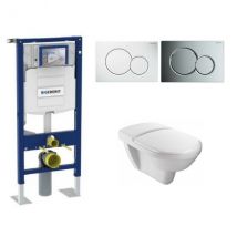 Jacob Delafon Pack WC suspendu PMR Odeon + abattant + plaque blanche + bâti Geberit