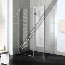 Roth - Paroi De Douche Pivotante Largeur 110 Cm Hauteur 200 Cm Profilé Noir Soft Verre Clair