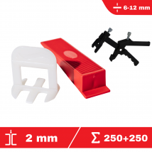 250 Croisillons À Cale Autonivelants 2 Mm + 250 Cales + 1 Pince À Niveler - Flat-pro - Système De Nivellement De Carrelage