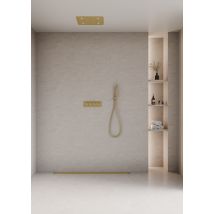 Kroos - Composition De Douche Thermostatique Encastré Plafond À Led - Doré Brossé