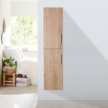 Planetebain - Colonne de salle de bain 150x35 cm Mall Bambou à suspendre