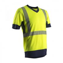 T-shirt Haute Visibilité Manches Courtes Coverguard Komy Coton Majoritaire Jaune / Marine L