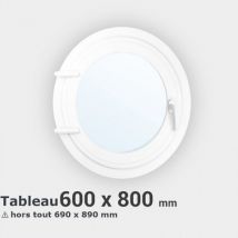 Gefradis - Fenêtre Ovale Pvc Blanc 1 Ouvrant H80 X L60 Cm