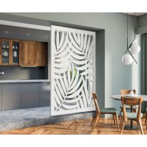 Ad Lyon - Claustra Décoratif Mural Bamboo En Pvc Blanc - Largeur 90 Cm X Hauteur 200 Cm X Profondeur 2.4 Cm
