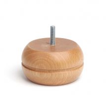 Pata De Madera Redonda De Haya En Color Haya Laca Transparente Mod.459. Dimensiones Ø9x5cm Rei 8423224819289 68431 Rei