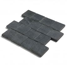 Pavé Pierre Naturelle Ardoise Gris Noir 15x15 Cm Ep.3 Cm (au M²) - Ro'ma Nature