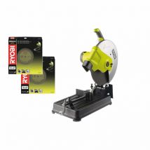 Ryobi - Pack RYOBI tronçonneuse à métaux électrique 2300W 355mm ECO2335HG - 2 disques universels à tronçonner COSB355A1