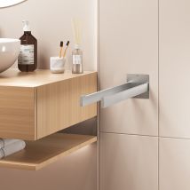 Auralum Max Porte Serviettes Salle Bain,double Porte-serviettes Adhésif/percage,support Serviette À Deux Bras Murale Pour Salle De Bain Cuisine,brossé