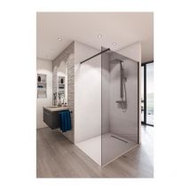Saint Gobain - Saint-gobain Paroi De Douche En Kit Baleares Grey - Verre Timeless 8 Mm Trempe - L.100 Cm X H.198 Cm - Profile Mat Noir