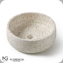 Mg Valencia - Vasque En Terrazzo | Florencia White Mix | 39x39x14 Cm