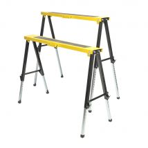 Eurovanadium - Lot De 2 Tréteaux Réglables Télescopiques En Métal - Hauteur Ajustable De 64 À 91 Cm, Charge 150 Kg