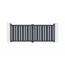 Casanoov - Portail Battant 3m Veymont H.120cm Aluminium Gris