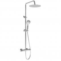 Valaz Barre De Douche Thermostatique Ronde Chromée Série Birim - 20cm
