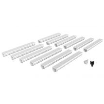 Mea - Pack de 12 Caniveaux extérieurs avec grille à fentes longitudinales en plastique recyclé grises DECOLINE - Largeur utile 10cm – passage piéton
