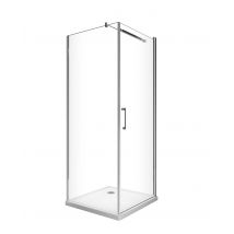 Laneri - Douche De 8 Mm Avec Porte À Battant Et Paroi Fixe Laterale H.200 (receveur Non Inclu)– 62-64 Porte X 118,5-120,5 Fixe