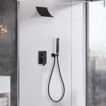 Kroos - Cascade pomme de douche et système de douche à main noir solide