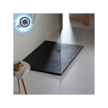 Planetebain - Receveur De Douche Extra Plat 80x140 Moderne Noir Reflet Ardoisé Noir