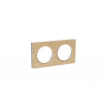 Schneider Electric - Plaque Odace Touch - Bois Naturel Avec Liseré Blanc - Double Horizontale / Verticale 71mm