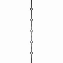 Déco Fer Forgé - Barre Carré À Trous - Longueur 2000mm - 14 Trous Carre De 16mm - Acier
