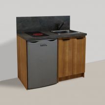 Valino - Pack Complet Kitchenette Merisier 120cm + Electro