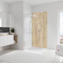 Schulte Panneau Mural 100x210 Cm, Revêtement Pour Douche Et Salle De Bains, Placement Facile, Décodesign Décor, Chêne Vieilli Ciré