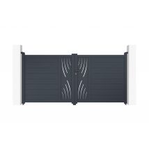Casanoov - Portail battant 3m VELETA H.140cm aluminium gris