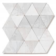 Zellige Marocain Artisanal Véritable - Blanc Fes Triangle Grand 10 Cm - Carrelage Mur - Ro'ma Nature