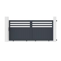 Casanoov - Portail coulissant 3m NEVIS H.140cm aluminium gris
