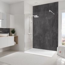 Schulte Panneau Mural 150x255 Cm, Revêtement Pour Douche Et Salle De Bains, Placement Facile, Décodesign Décor, Schiste Anthracite