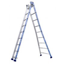 Tubesca - Echelle Transformable 2 Plans 9+9 Échelons Haut. D'accès Maxi 5,50m - Platinium Tubesca Comabi