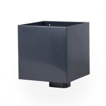 Lpp - Boite À Eau Gris Anthracite Ral 7016 200 X 200 Sortie Ø 60x80 Mm Carré + Grille Anti-feuilles